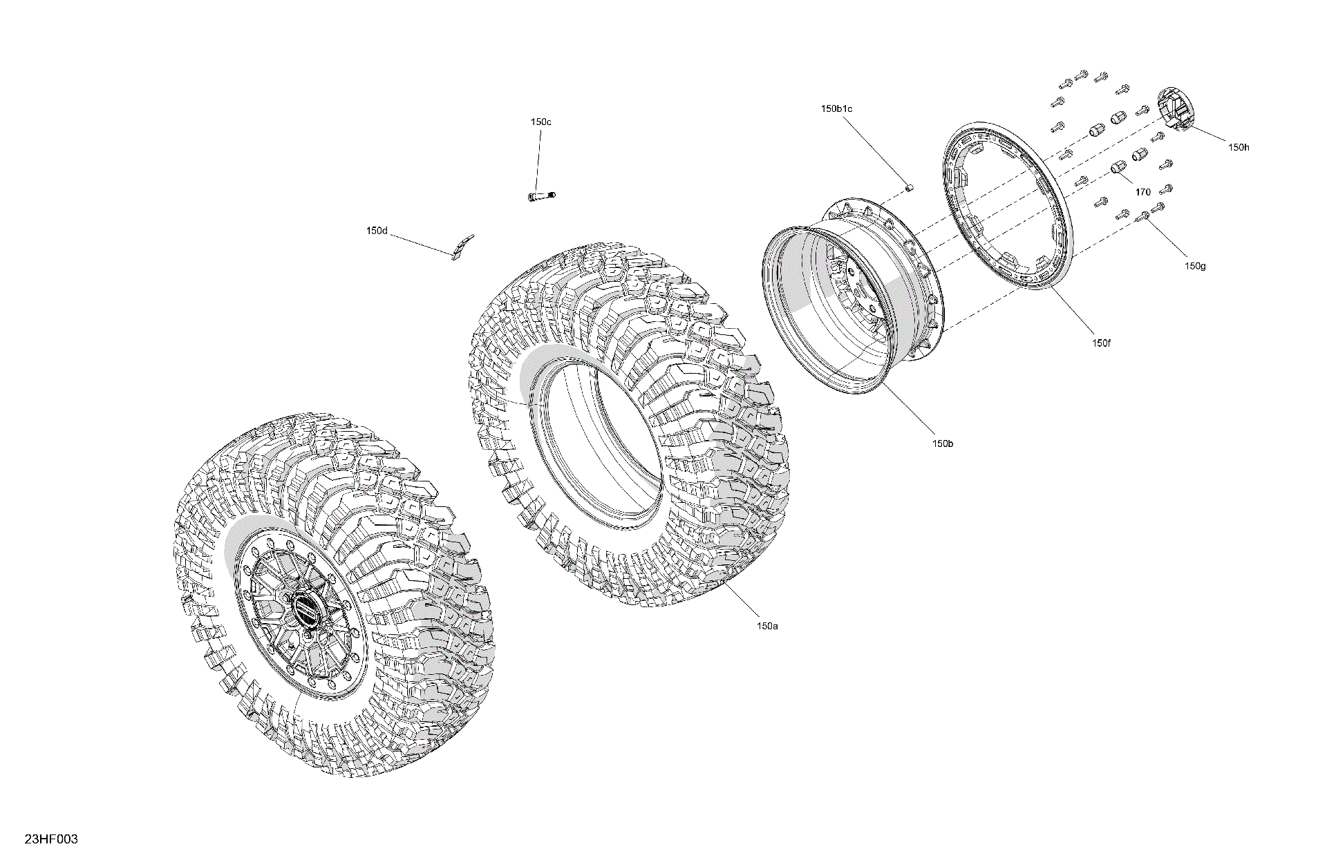 An Image of a Genuine Can-Am Parts Schematic Diagram showing the schematic - DRIVE - REAR WHEELS