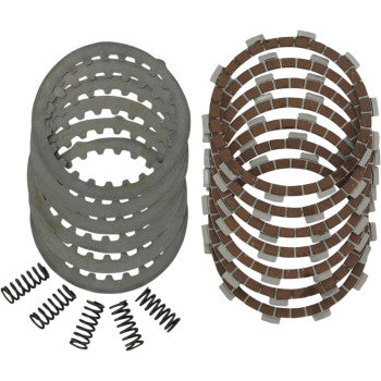 Set of metal clutch plates and friction discs with black coil springs for offroad vehicle clutch kit.