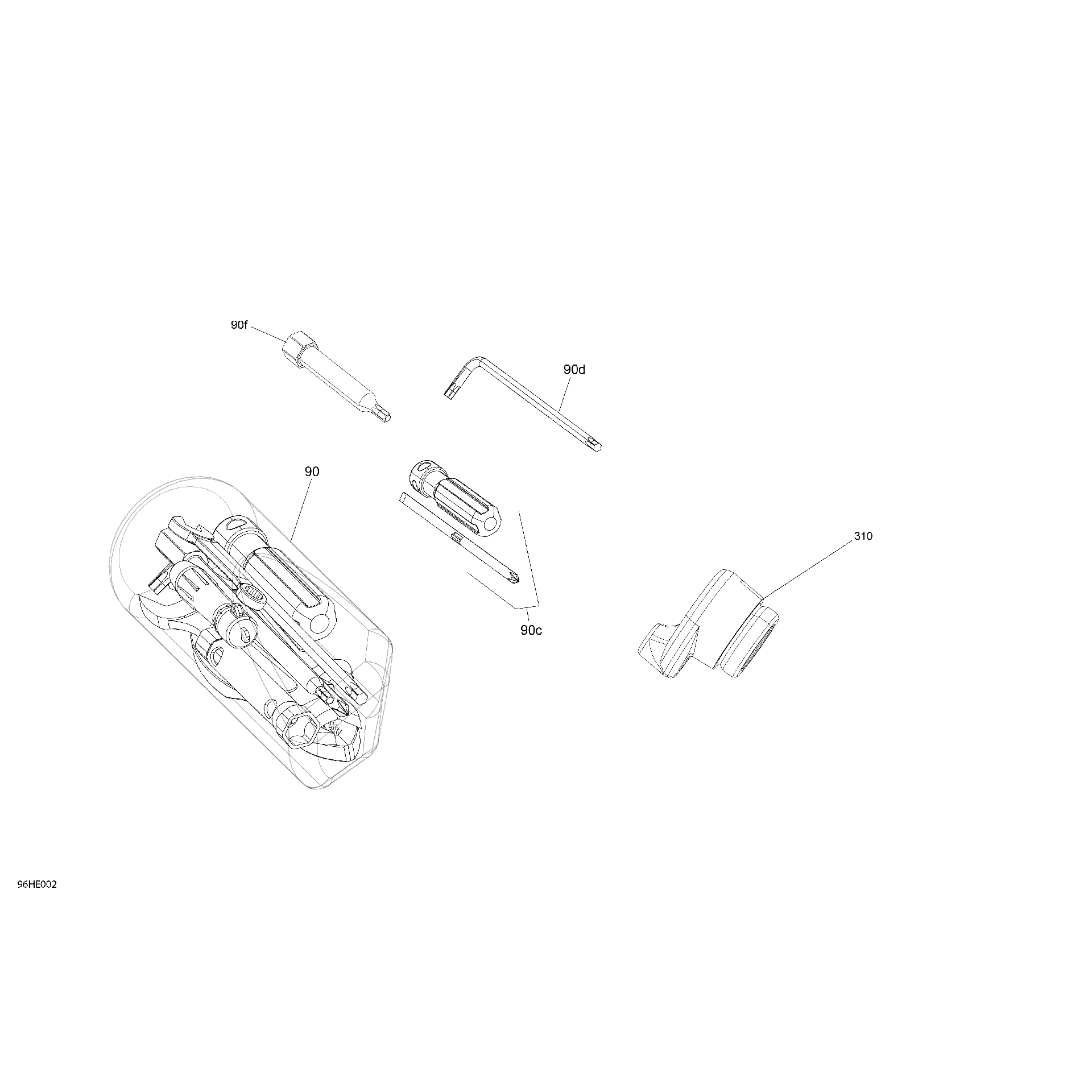 An Image of a Genuine Can-Am Parts Schematic Diagram showing the schematic - MISCELLANEOUS - TOOLS