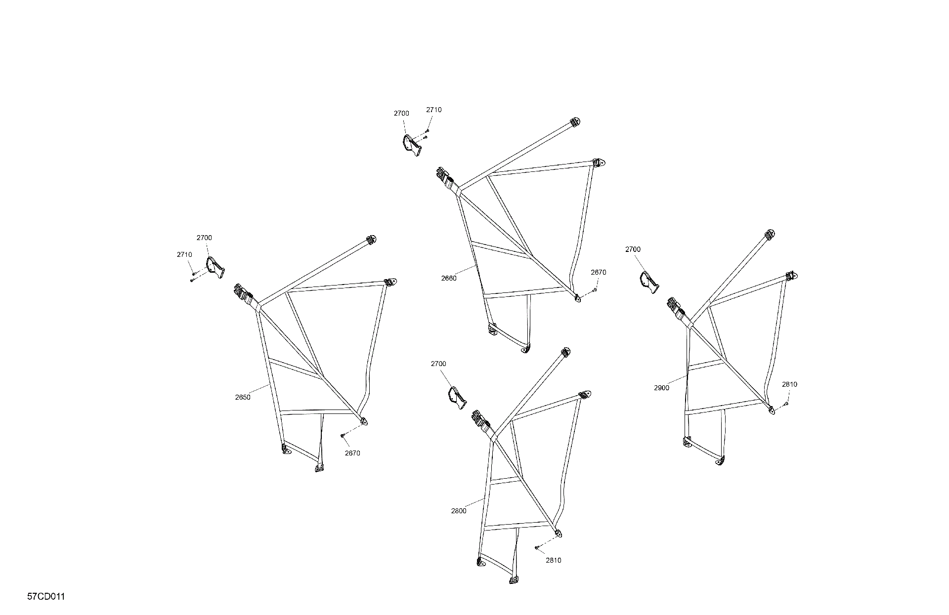An Image of a Genuine Can-Am Parts Schematic Diagram showing the schematic - CAB INTERIOR - SAFETY NET