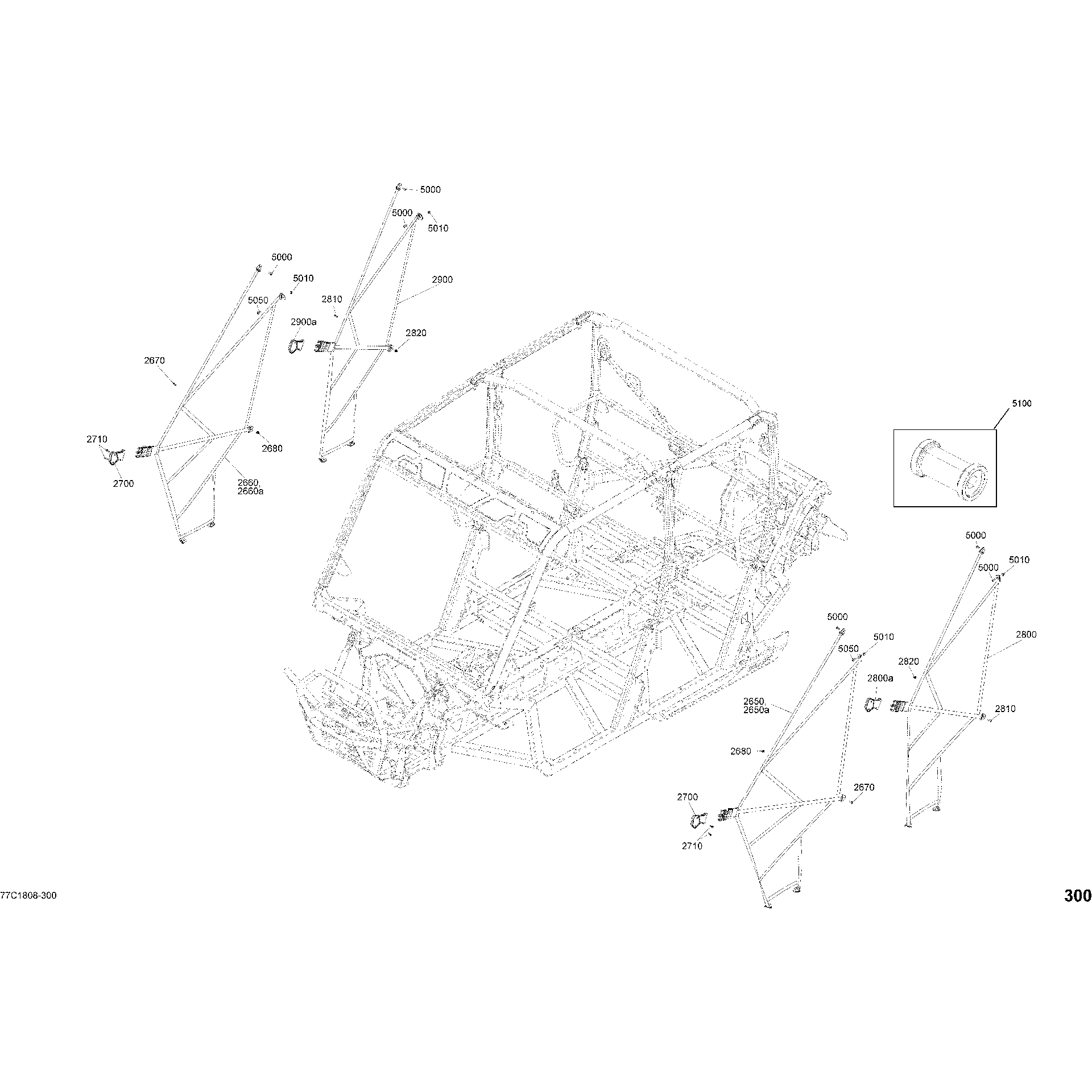 An Image of a Genuine Can-Am Parts Schematic Diagram showing the schematic - CAB INTERIOR PROTECTION DEFENDER MAX