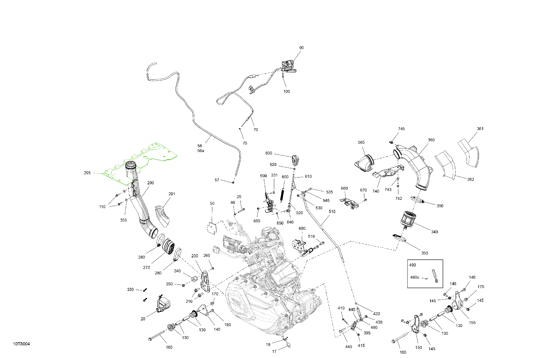 An Image of a Genuine Can-Am Parts Schematic Diagram showing the schematic - ENGINE - SYSTEM
