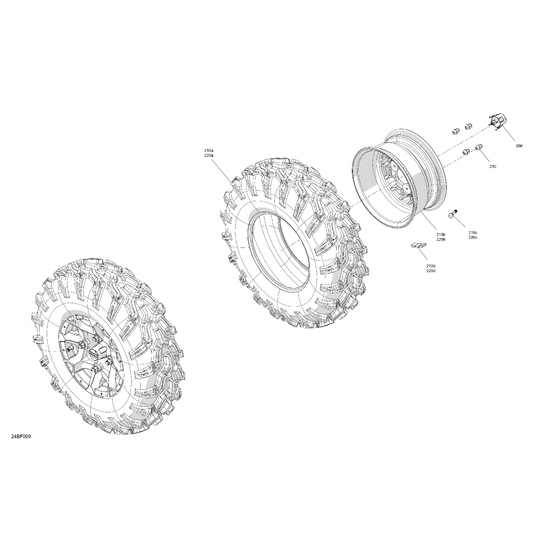 An Image of a Genuine Can-Am Parts Schematic Diagram showing the schematic - DRIVE - FRONT WHEELS