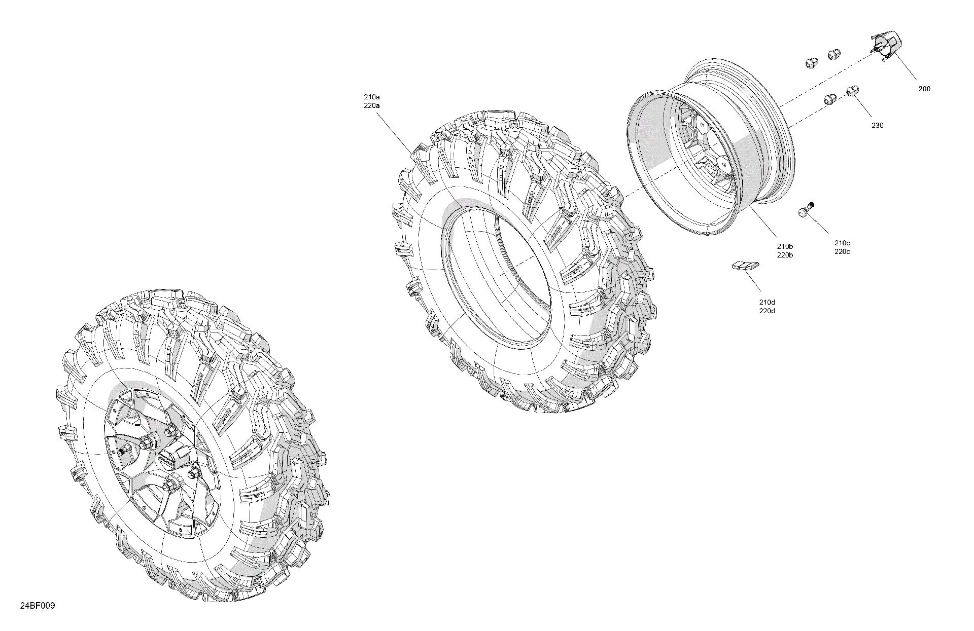 An Image of a Genuine Can-Am Parts Schematic Diagram showing the schematic - DRIVE - FRONT WHEELS