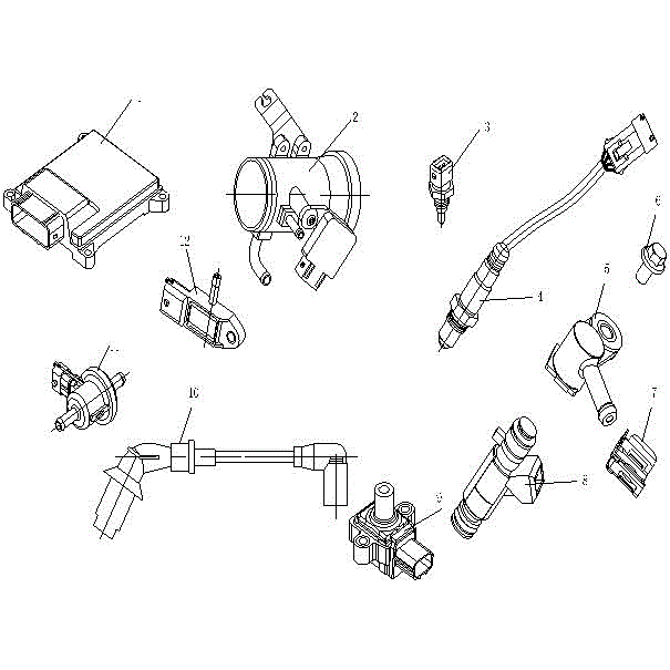 An Image of a Genuine CFMOTO Parts Schematic Diagram showing the schematic - EFI SYSTEM - 2015 CFMOTO ZFORCE 600