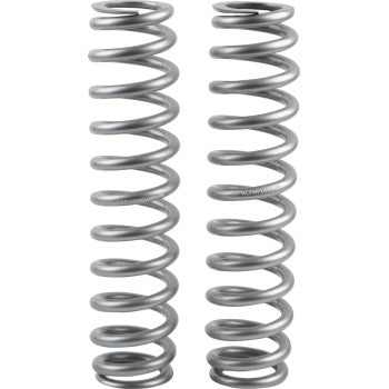 Two identical Lift Spring Front by High Lifter stand upright side by side on a plain white background, ready to enhance your suspension or increase load capacity.