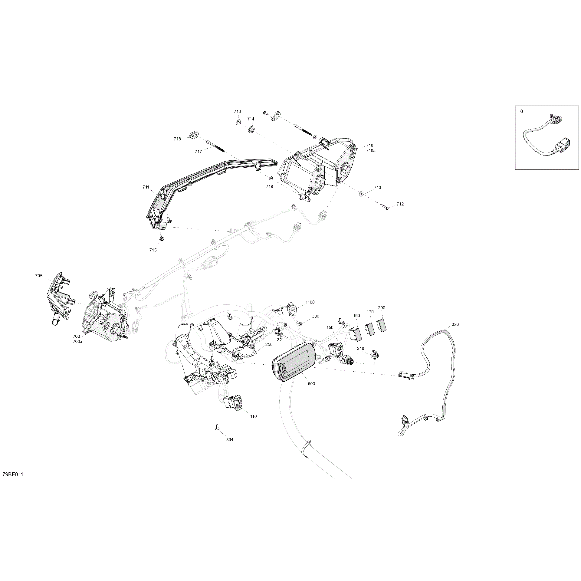An Image of a Genuine Can-Am Parts Schematic Diagram showing the schematic - ELECTRIC - FRONT SECTION