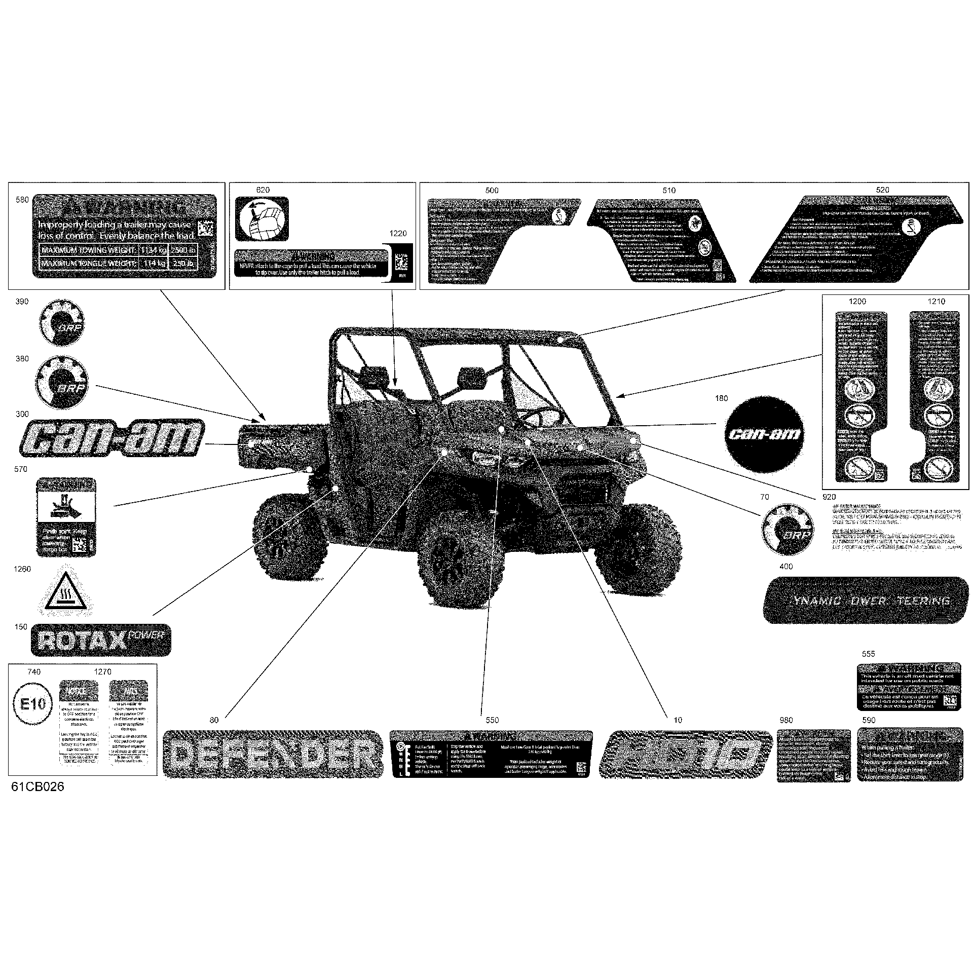 An Image of a Genuine Can-Am Parts Schematic Diagram showing the schematic - BODY - DECALS