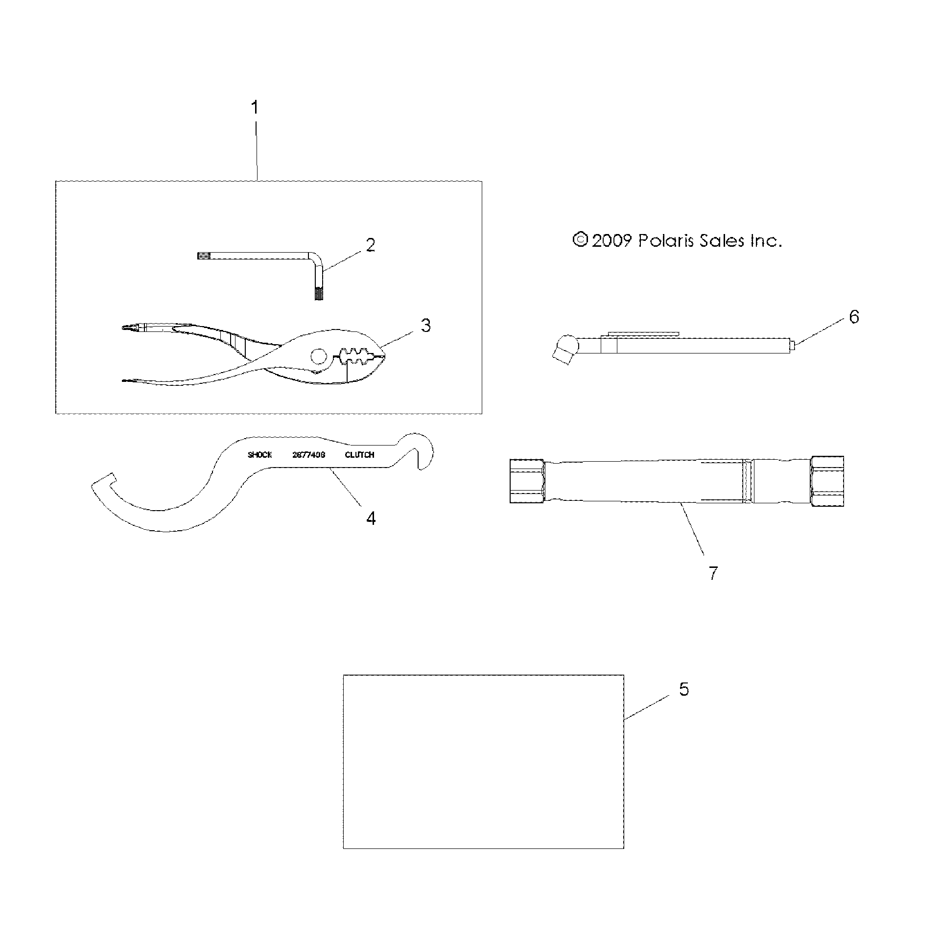 An Image of a Genuine Polaris Parts Schematic Diagram showing the schematic - REFERENCE: TOOL KIT and OWNERS MANUAL - 2015 POLARIS SPORTSMAN TOURING 1000