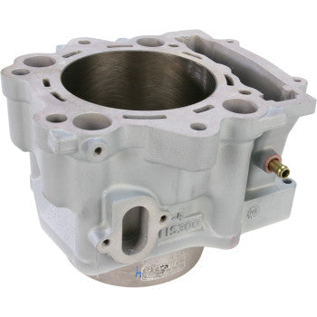 The Yamaha Cylinder 102.00 mm by Cylinder Works is a metallic, cylindrical engine block featuring multiple holes, a large central bore, and various ports and mounts—viewed at an angle on a white background.