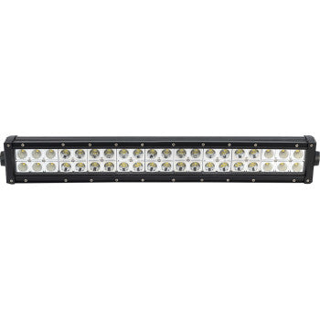 The Light Bar 22 Amber White by Rivco Products features a rectangular black frame with multiple rows of circular LEDs, IP67 waterproof rating, and is ideal for vehicles or off-road use. Includes harness and switch for easy installation.