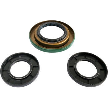 The Differential Seal Kit Front by Epi is displayed with a metallic green seal above two black NBR oil-resistant seals, all shown on a white background.