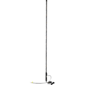 A 6' Light Rod Whip Chase Quick Disconnect by Whipitlightrods stands upright against a white background, featuring a long, thin black antenna-like design with an attached cable and connector at the base.