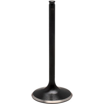 A Kibblewhite Honda Exhaust Valve 30.00 mm Standard, made from durable EV8 Stainless Steel with a long stem and flat circular head, stands upright against a white background.
