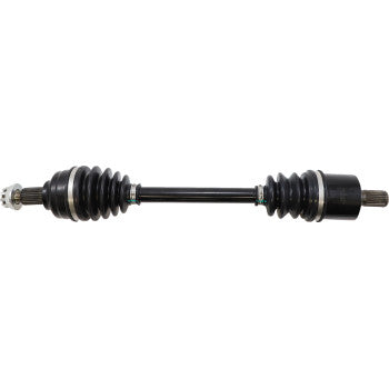 Black metal complete rear left and right axle kit with rubber protective boots on both ends.