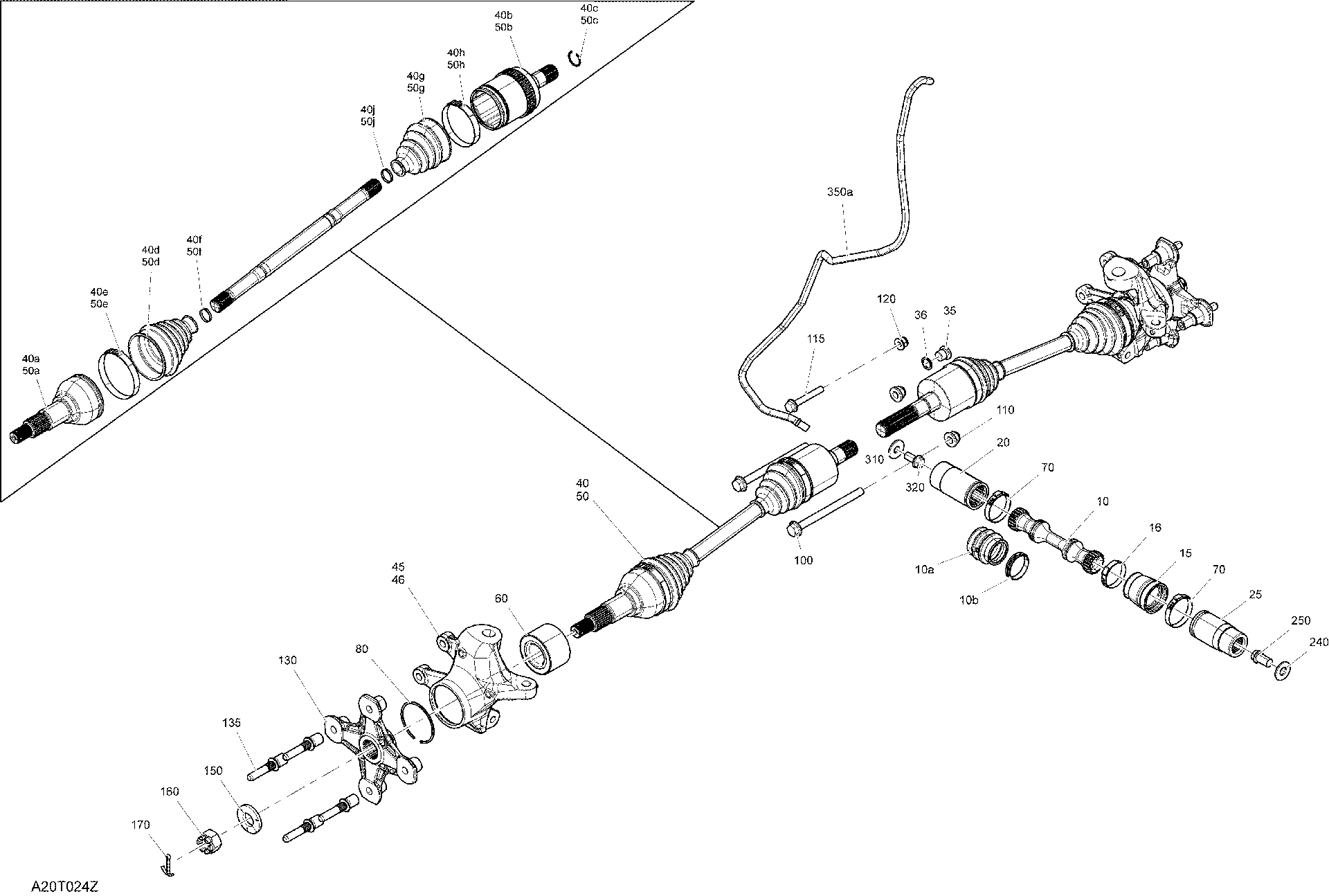 An Image of a Genuine Can-Am Parts Schematic Diagram showing the schematic - DRIVE - FRONT SECTION - COMMON PARTS