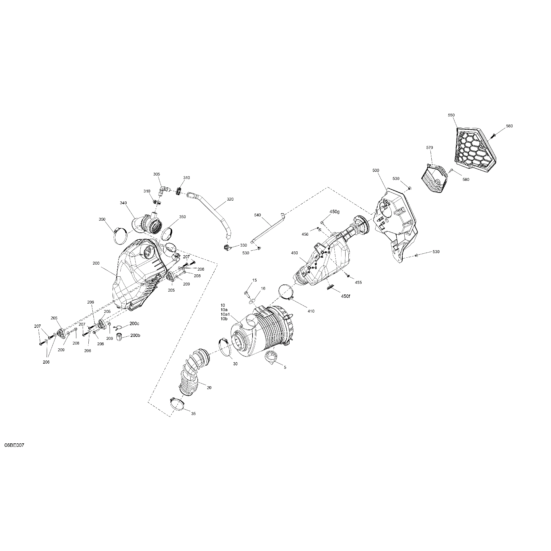 An Image of a Genuine Can-Am Parts Schematic Diagram showing the schematic - ENGINE - AIR INTAKE