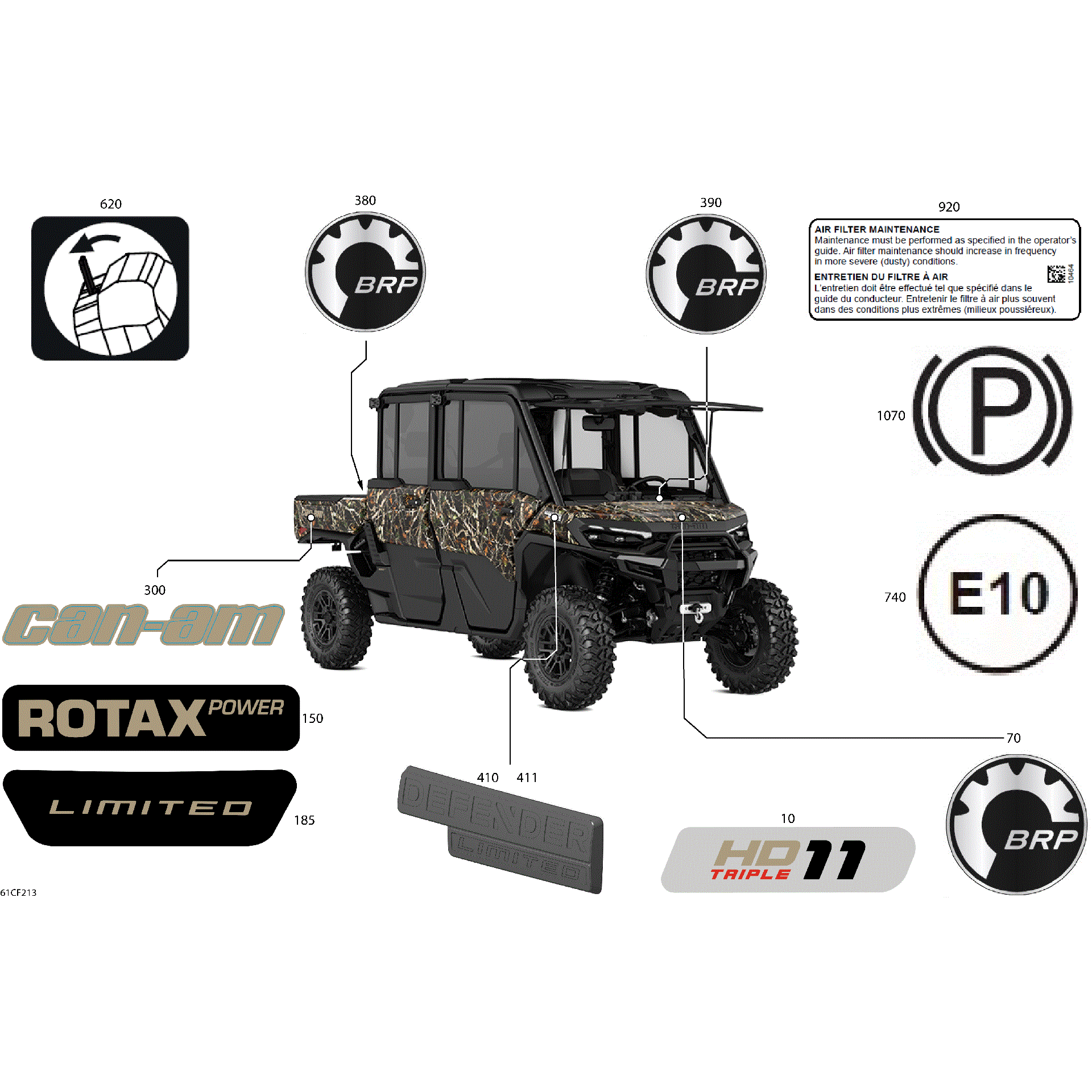 An Image of a Genuine Can-Am Parts Schematic Diagram showing the schematic - BODY - DECALS