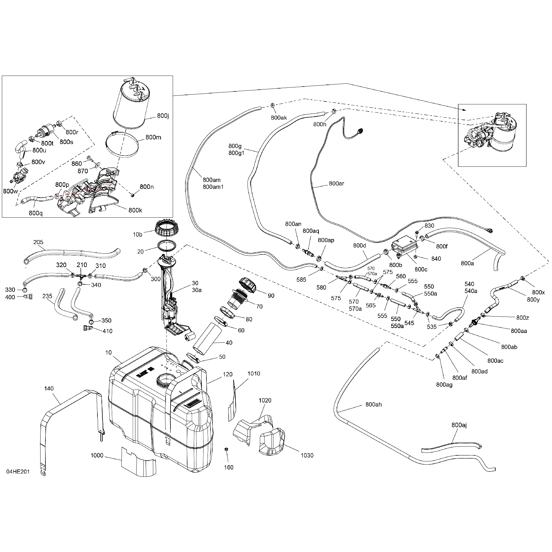An Image of a Genuine Can-Am Parts Schematic Diagram showing the schematic - ENGINE - FUEL