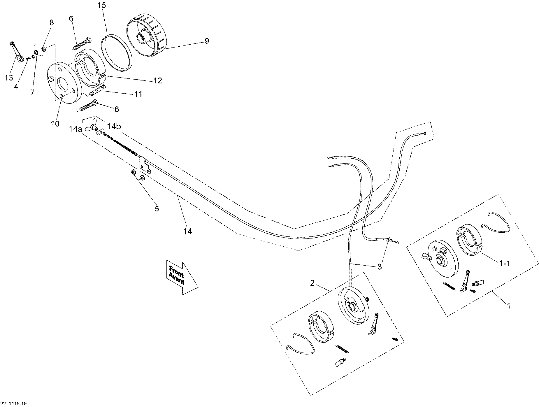 An Image of a Genuine Can-Am Parts Schematic Diagram showing the schematic - BRAKES