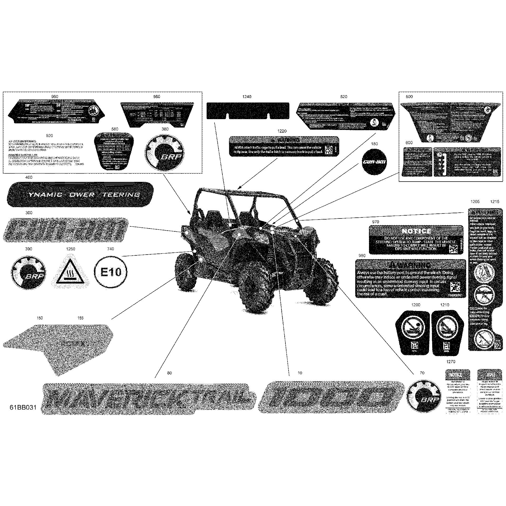 An Image of a Genuine Can-Am Parts Schematic Diagram showing the schematic - BODY - DECALS