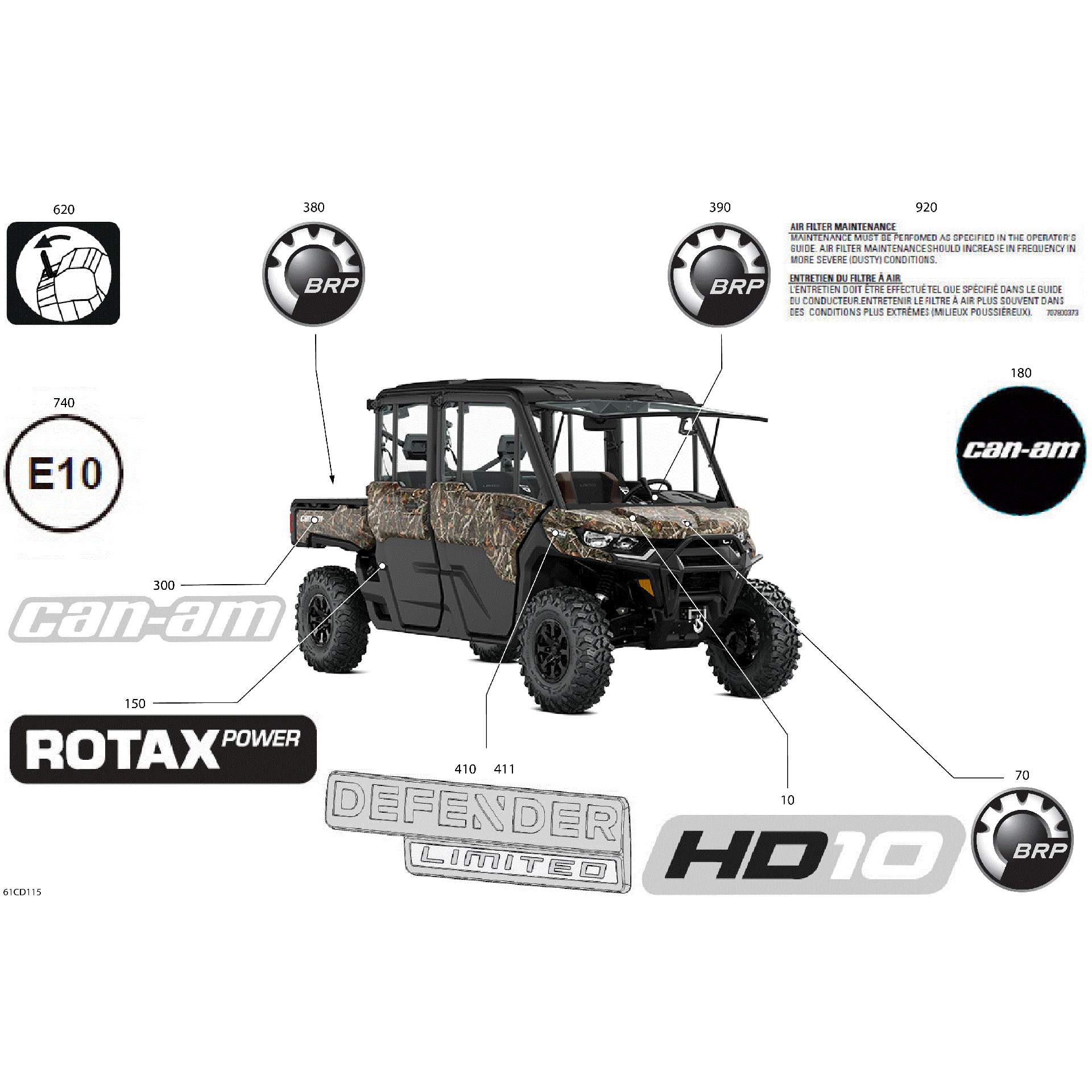 An Image of a Genuine Can-Am Parts Schematic Diagram showing the schematic - BODY - DECALS