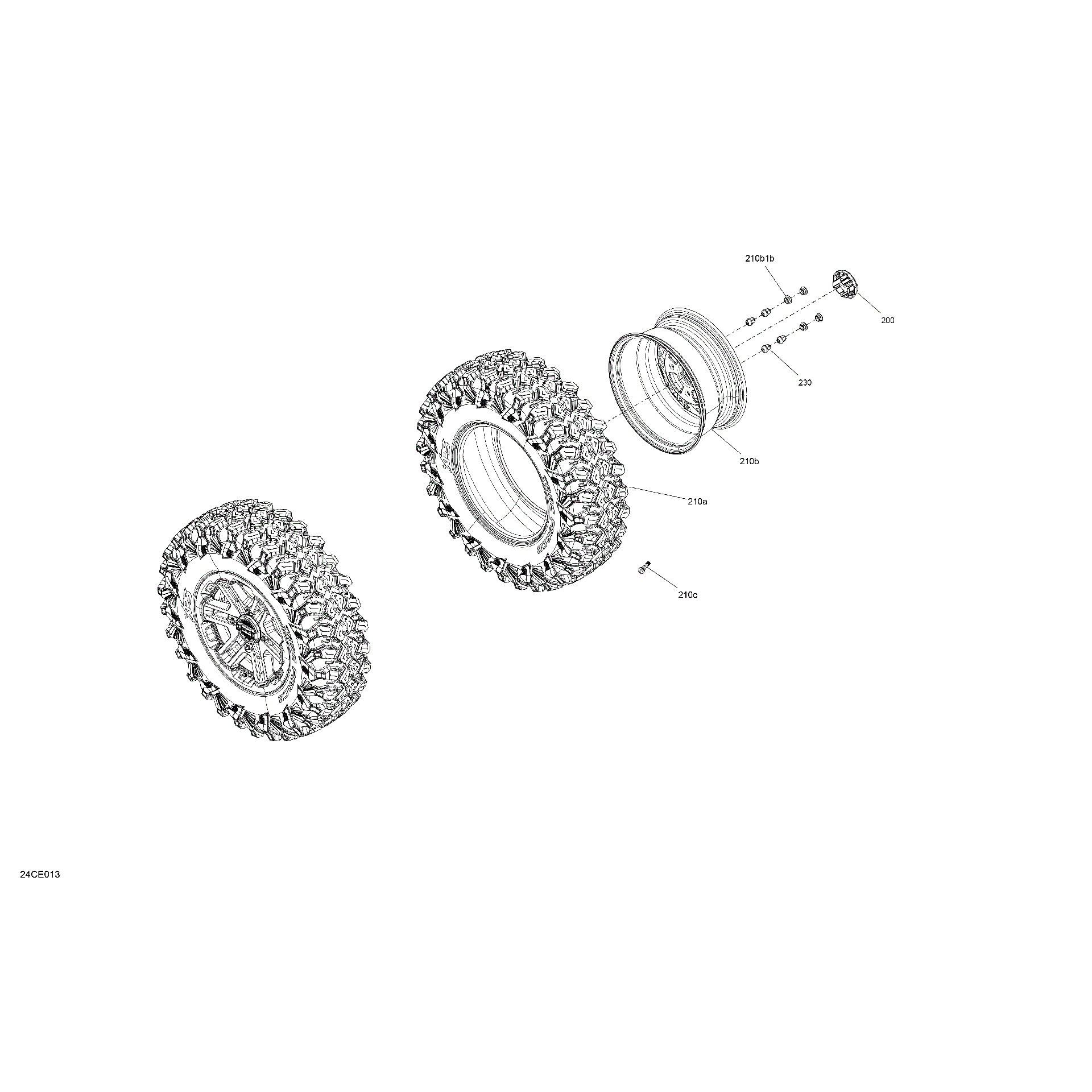 An Image of a Genuine Can-Am Parts Schematic Diagram showing the schematic - DRIVE - FRONT WHEELS
