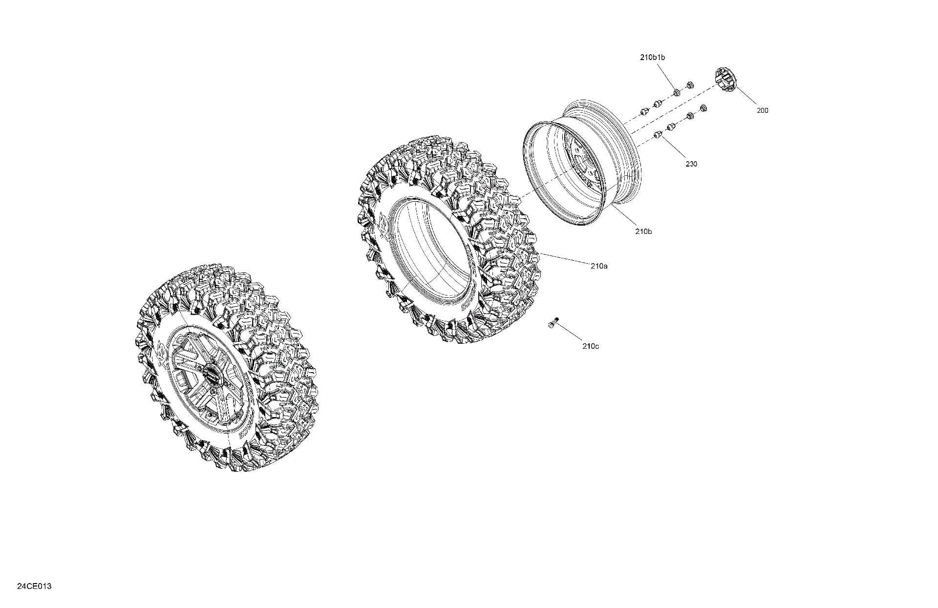An Image of a Genuine Can-Am Parts Schematic Diagram showing the schematic - DRIVE - FRONT WHEELS