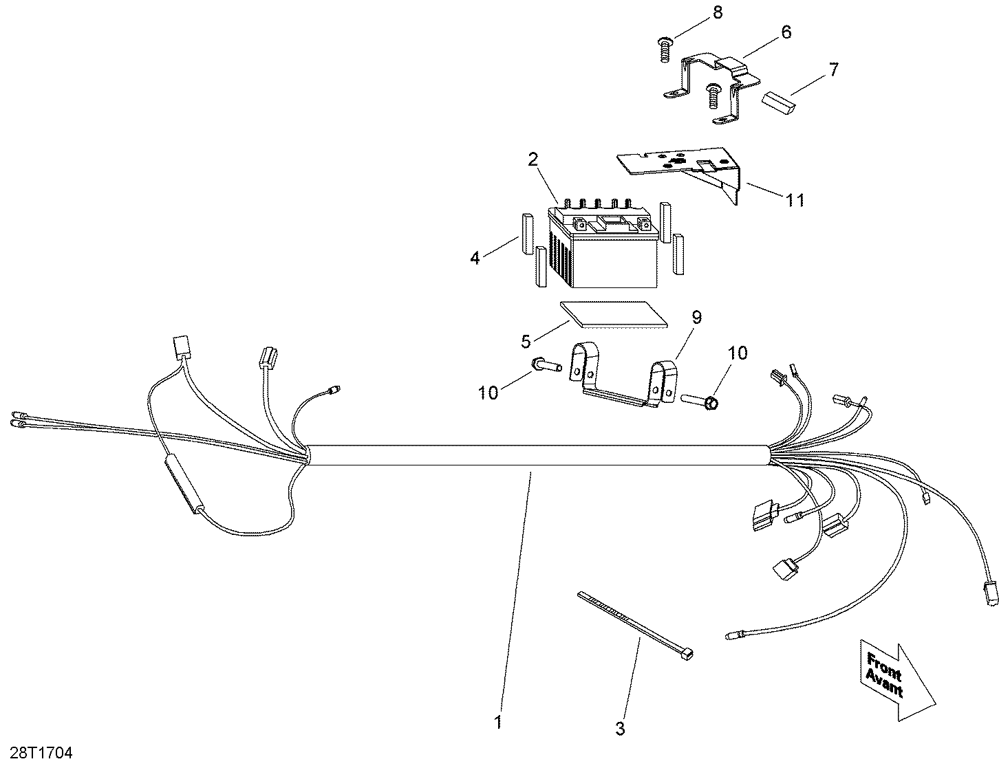 An Image of a Genuine Can-Am Parts Schematic Diagram showing the schematic - MAIN HARNESS