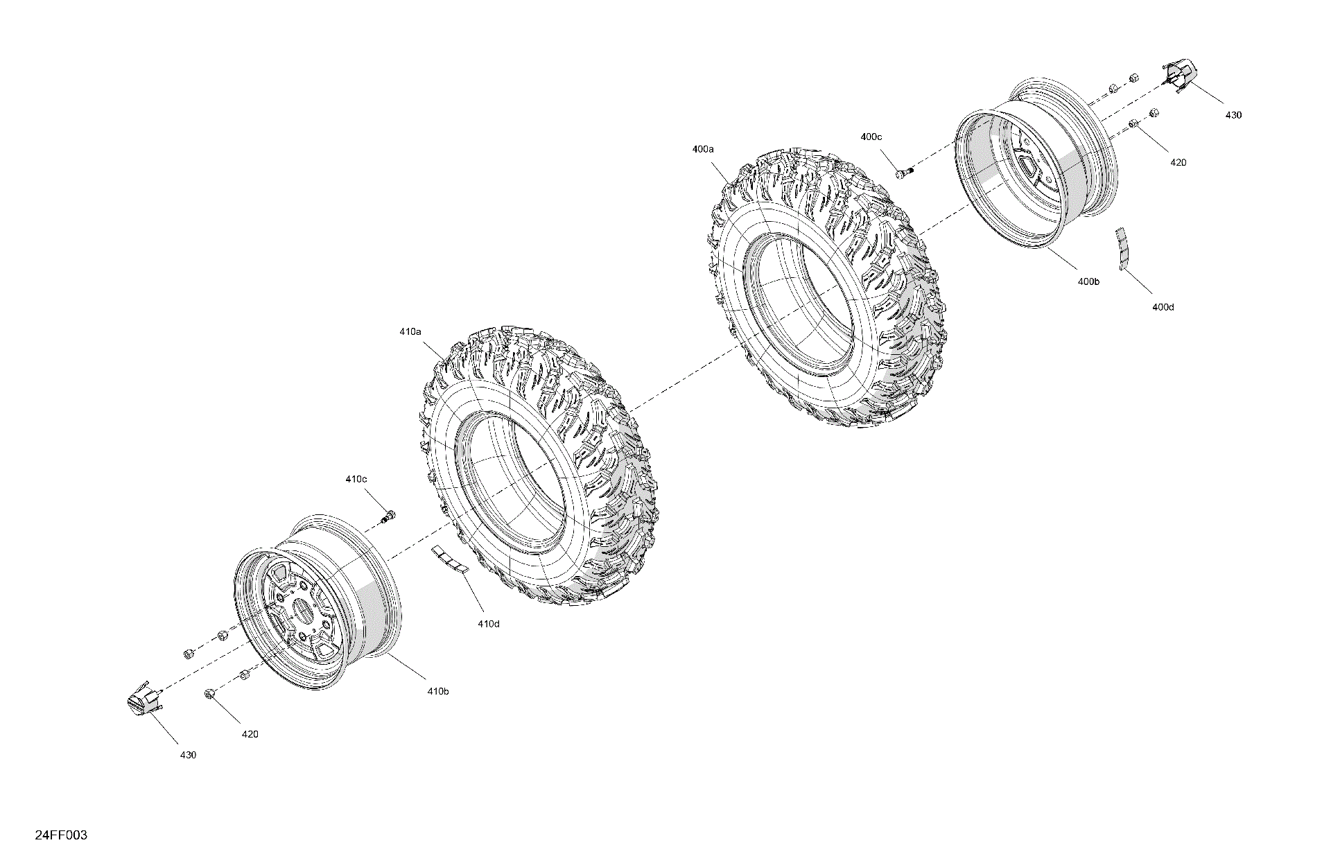 An Image of a Genuine Can-Am Parts Schematic Diagram showing the schematic - DRIVE - FRONT WHEELS