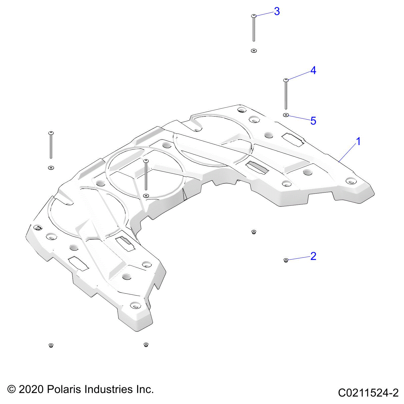 An Image of a Genuine Polaris Parts Schematic Diagram showing the schematic - BODY: REAR RACK - 2021 POLARIS SPORTSMAN 570 HUNTER EDITION