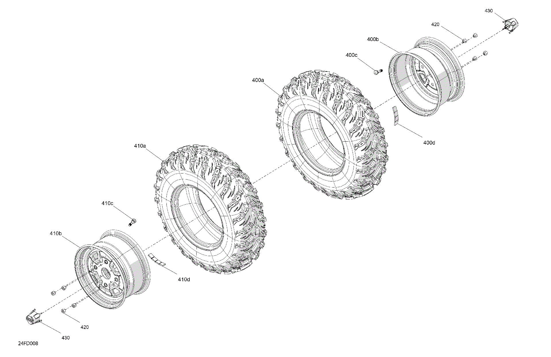 An Image of a Genuine Can-Am Parts Schematic Diagram showing the schematic - DRIVE - FRONT WHEELS