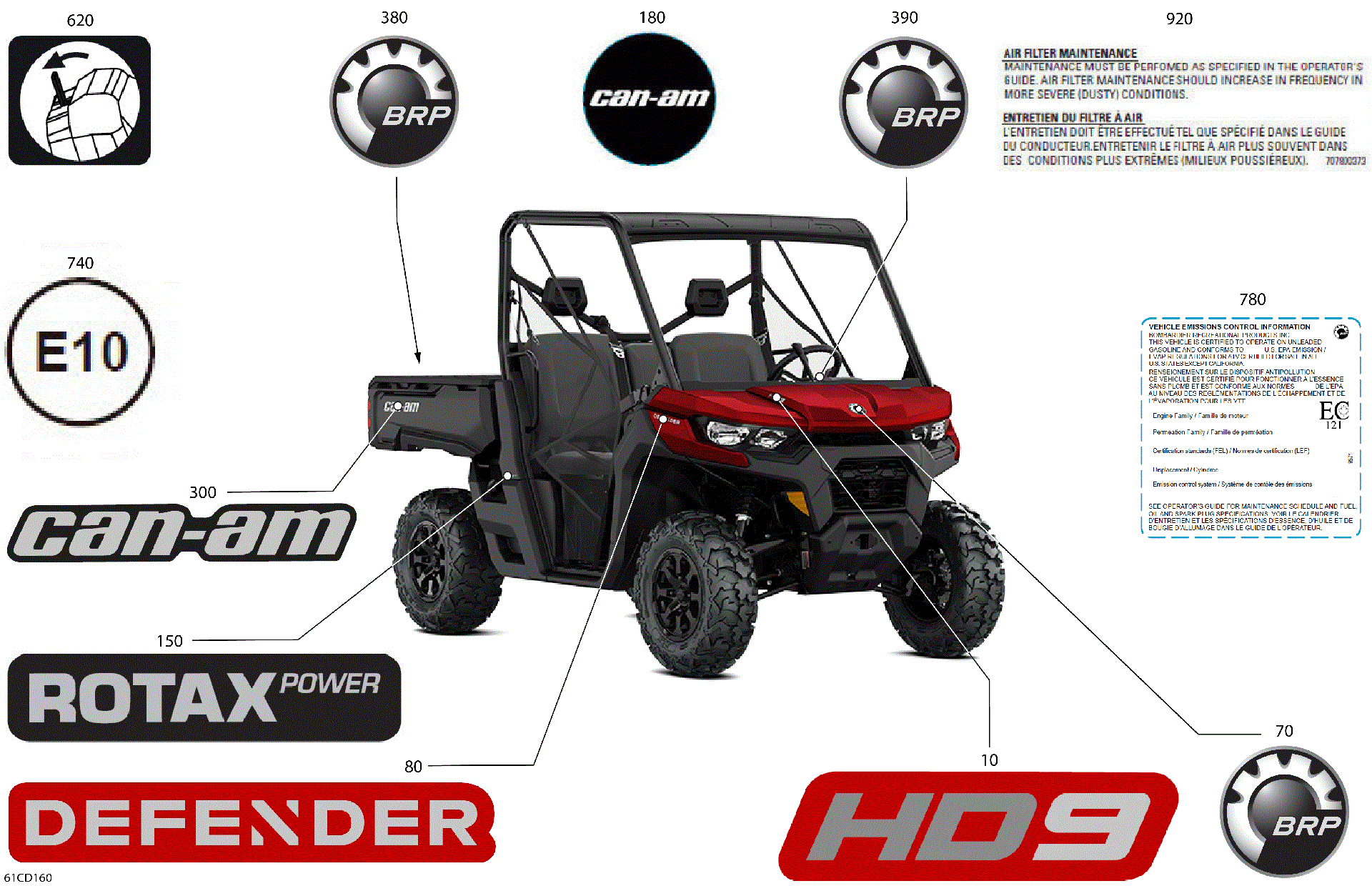 An Image of a Genuine Can-Am Parts Schematic Diagram showing the schematic - BODY - DECALS