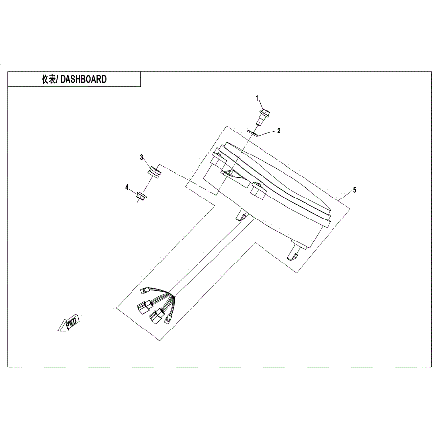 An Image of a Genuine CFMOTO Parts Schematic Diagram showing the schematic - DASHBOARD - 2019 CFMOTO ZFORCE 800 EX