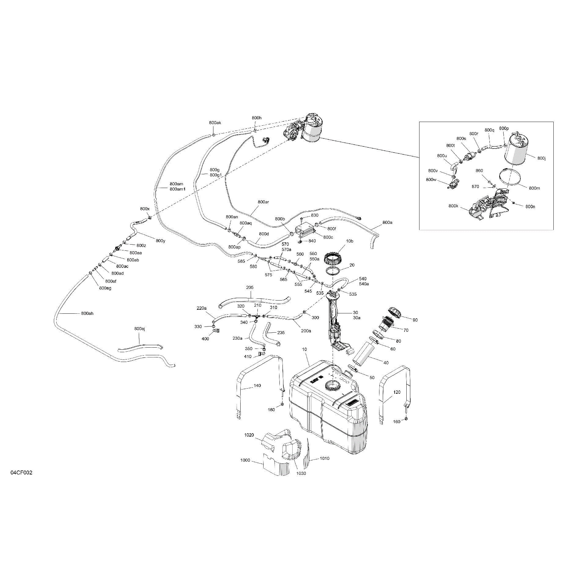 An Image of a Genuine Can-Am Parts Schematic Diagram showing the schematic - ENGINE - FUEL