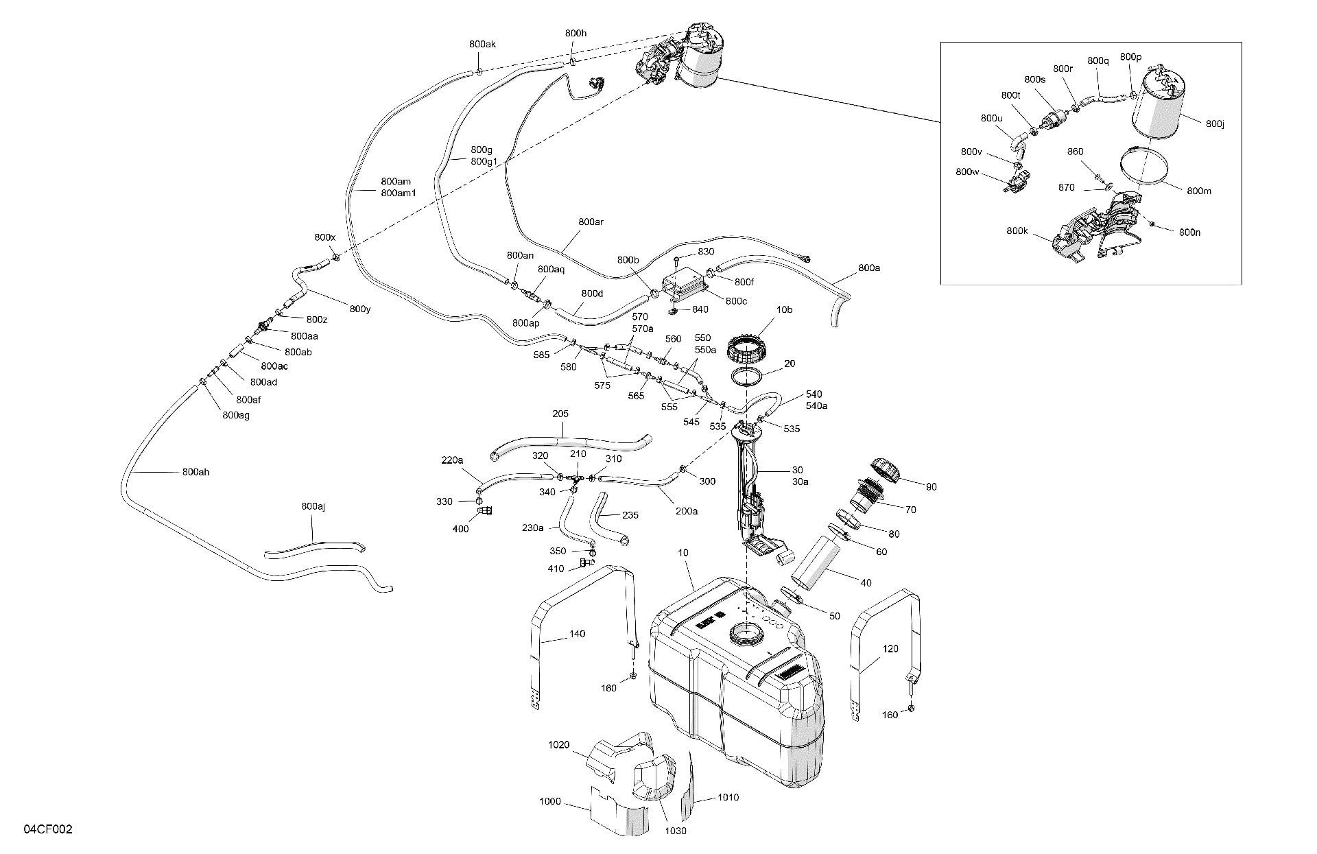 An Image of a Genuine Can-Am Parts Schematic Diagram showing the schematic - ENGINE - FUEL