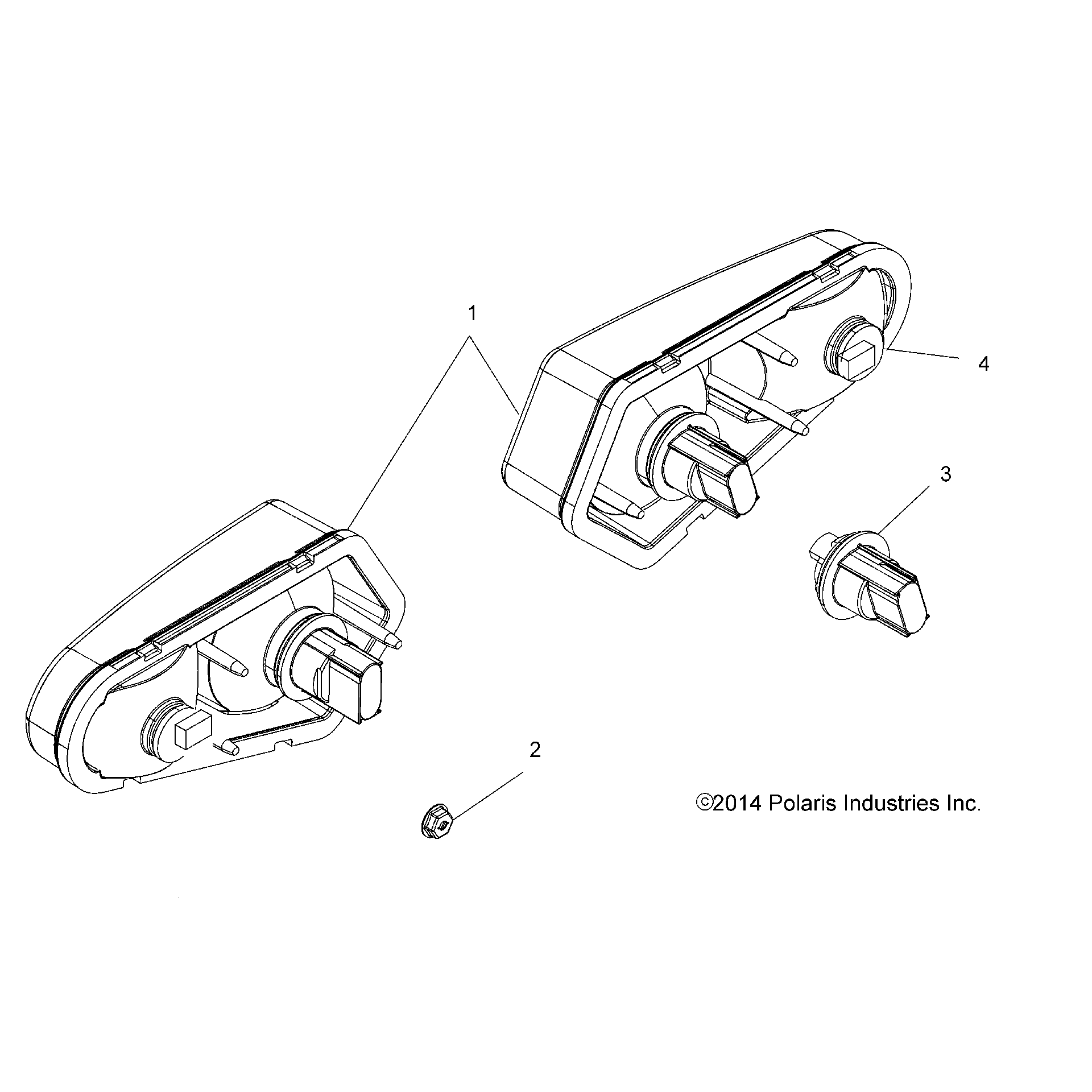 An Image of a Genuine Polaris Parts Schematic Diagram showing the schematic - ELECTRICAL: TAILLAMPS - 2018 POLARIS SPORTSMAN 570 SP