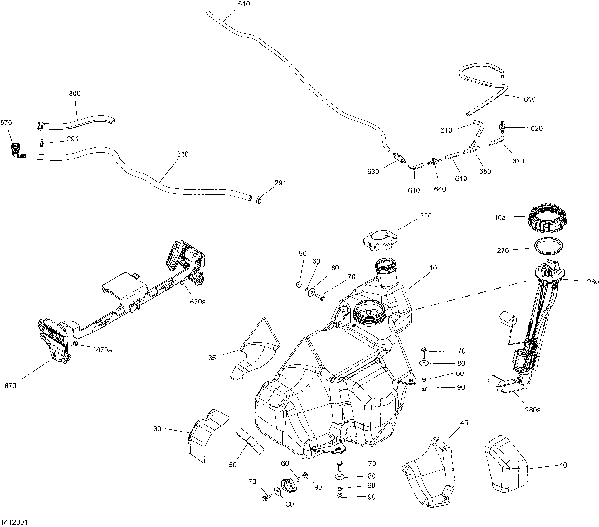 An Image of a Genuine Can-Am Parts Schematic Diagram showing the schematic - ENGINE - FUEL