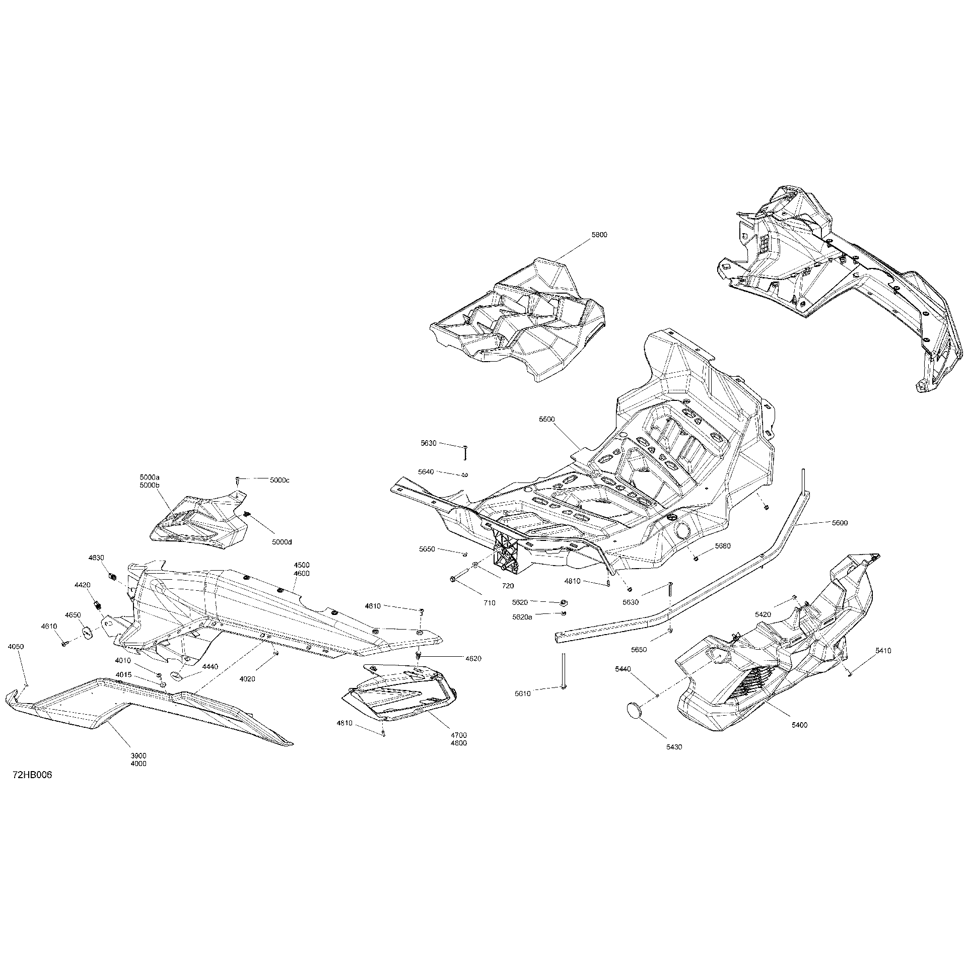 An Image of a Genuine Can-Am Parts Schematic Diagram showing the schematic - BODY - REAR SECTION