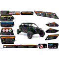 BODY - WARNING DECALS - 2026 CAN AM MAVERICK R MAX X RS - TIMELESS BLACK METALLIC - 77" WIDTH - (2)