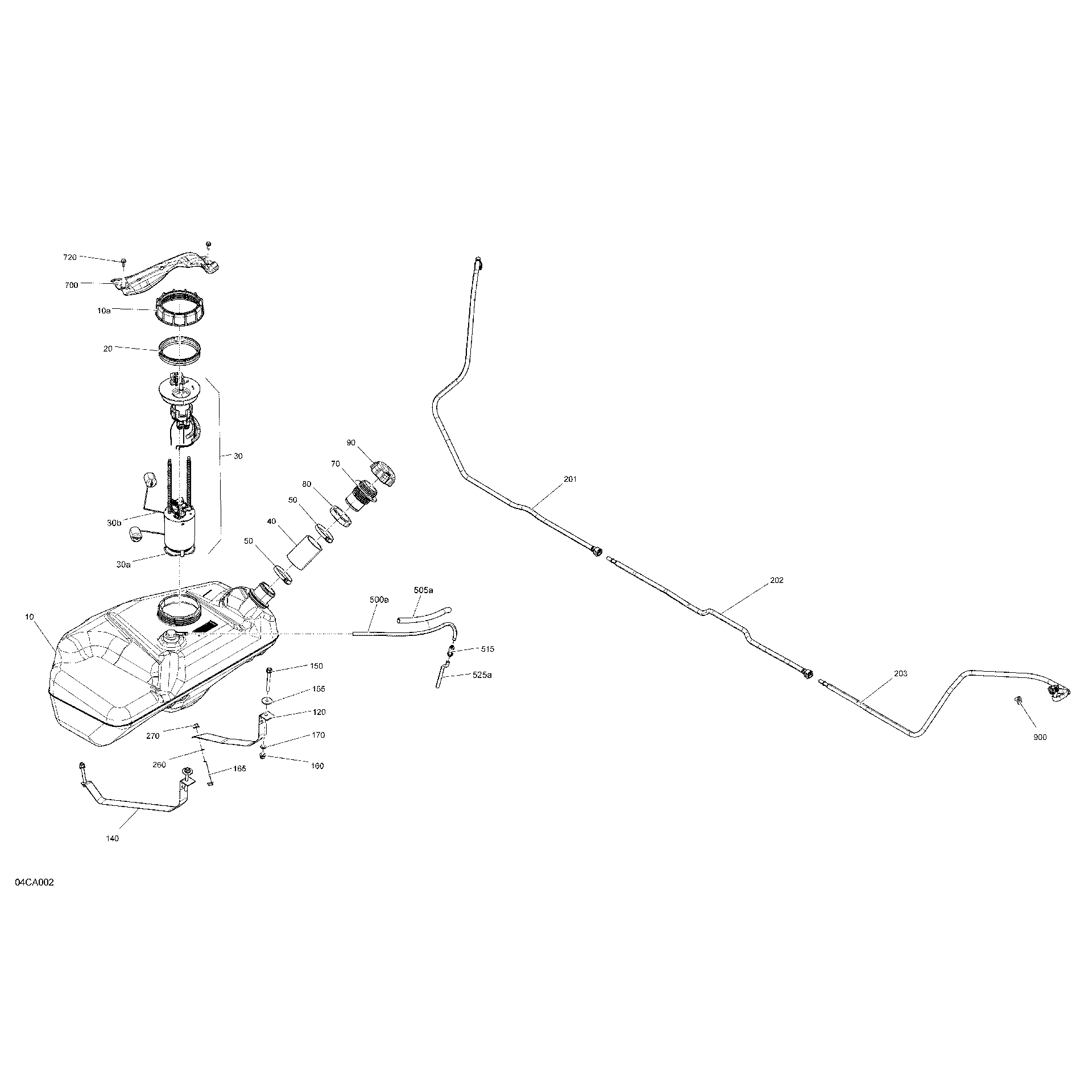An Image of a Genuine Can-Am Parts Schematic Diagram showing the schematic - ENGINE - FUEL - NO EVAP SYSTEM
