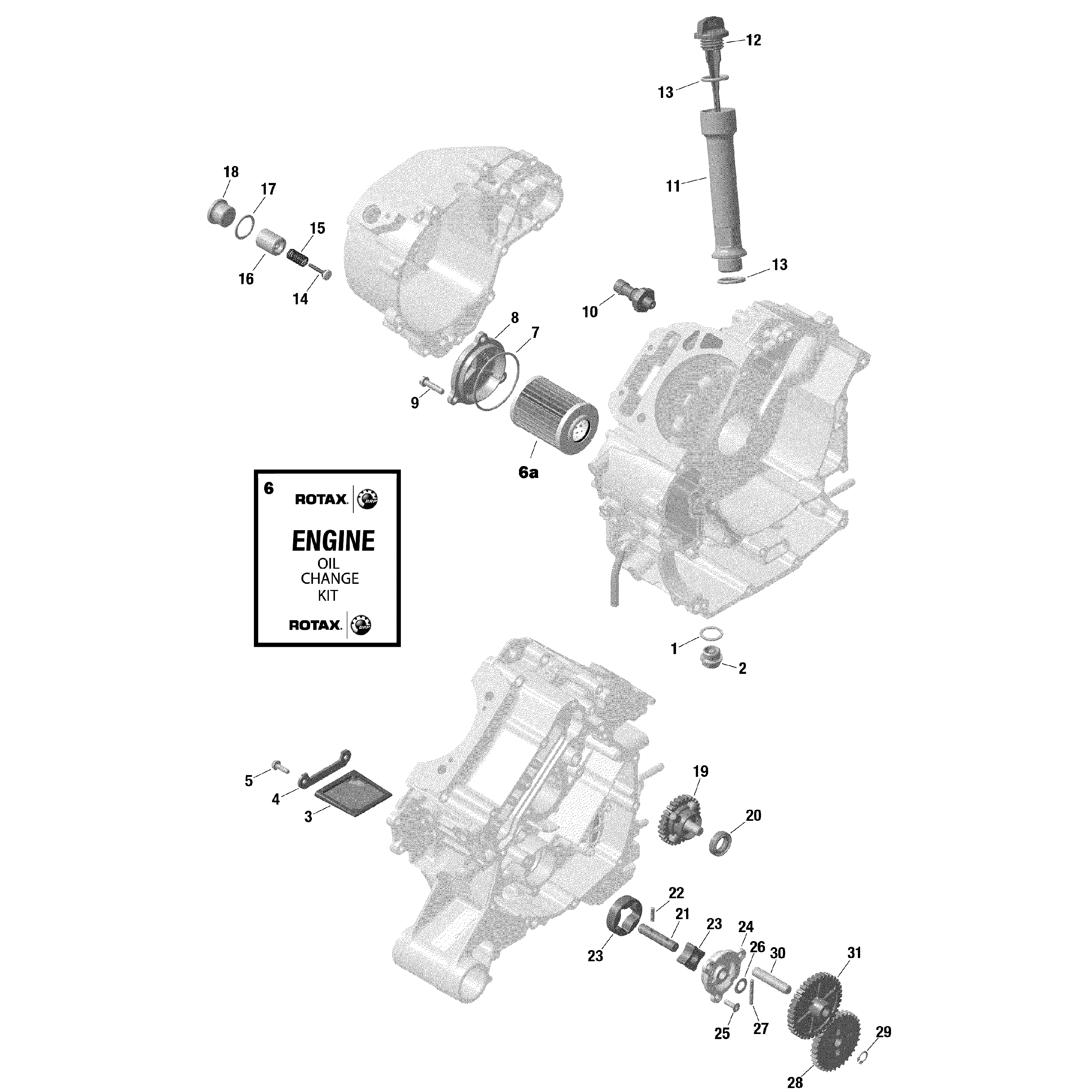 An Image of a Genuine Can-Am Parts Schematic Diagram showing the schematic - ROTAX - ENGINE LUBRICATION