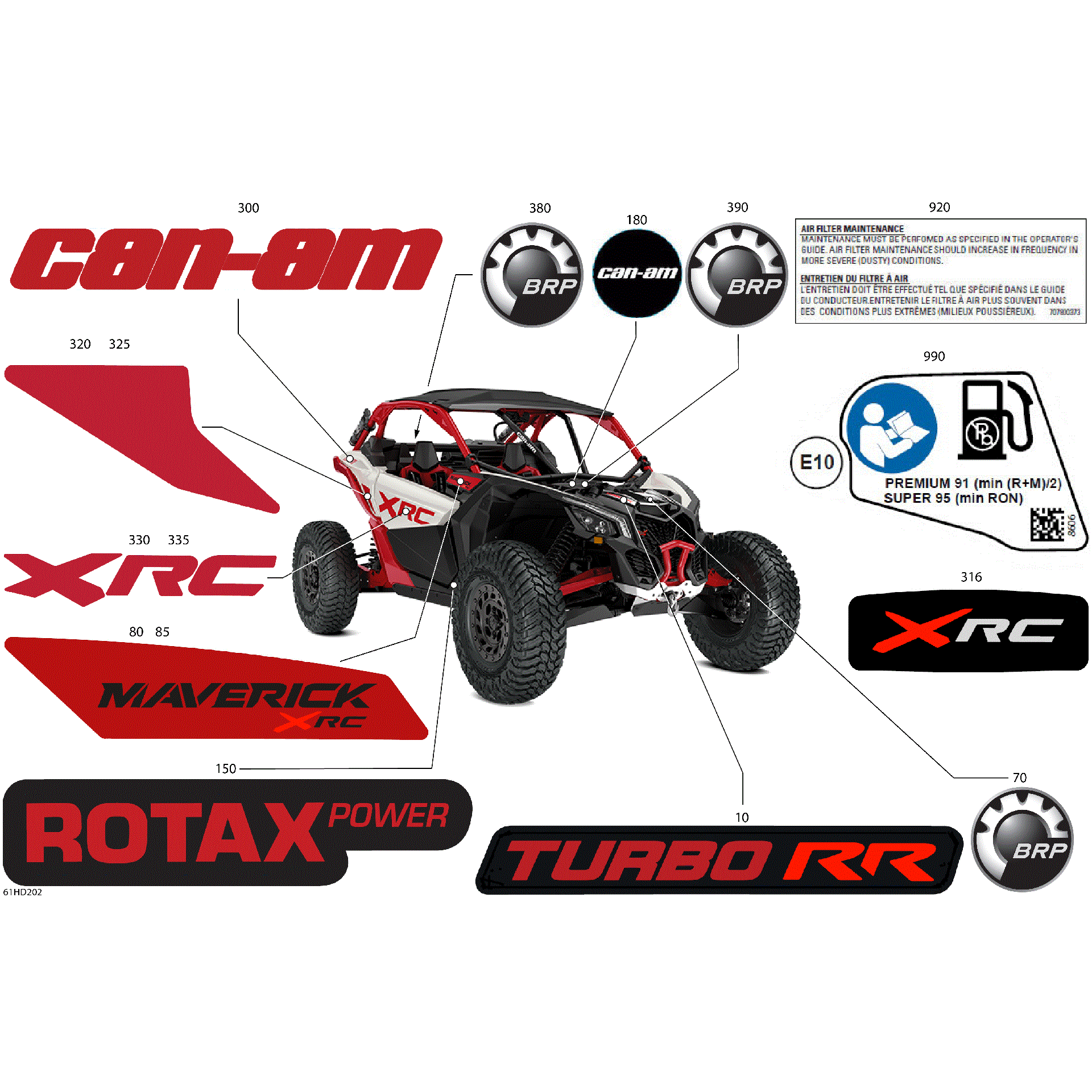 An Image of a Genuine Can-Am Parts Schematic Diagram showing the schematic - BODY - DECALS