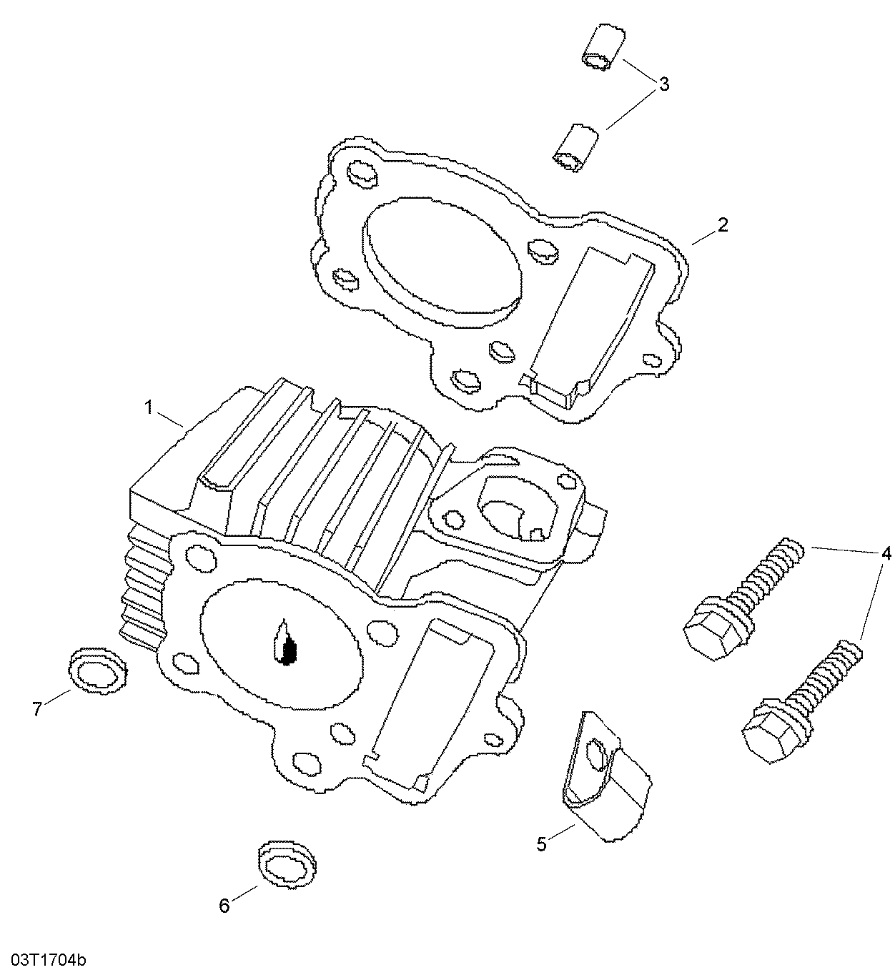 An Image of a Genuine Can-Am Parts Schematic Diagram showing the schematic - CYLINDER