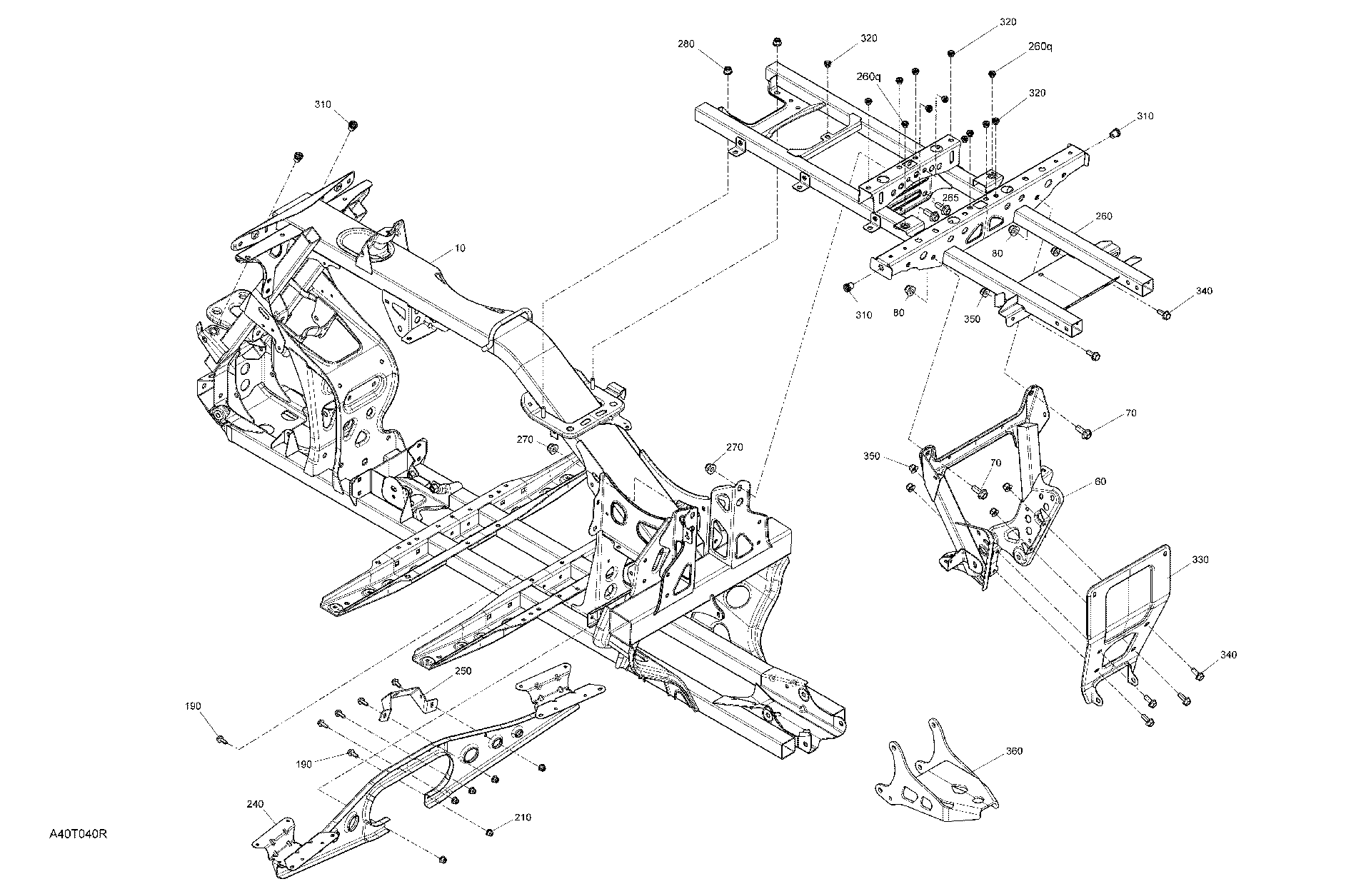 An Image of a Genuine Can-Am Parts Schematic Diagram showing the schematic - FRAME - SYSTEM