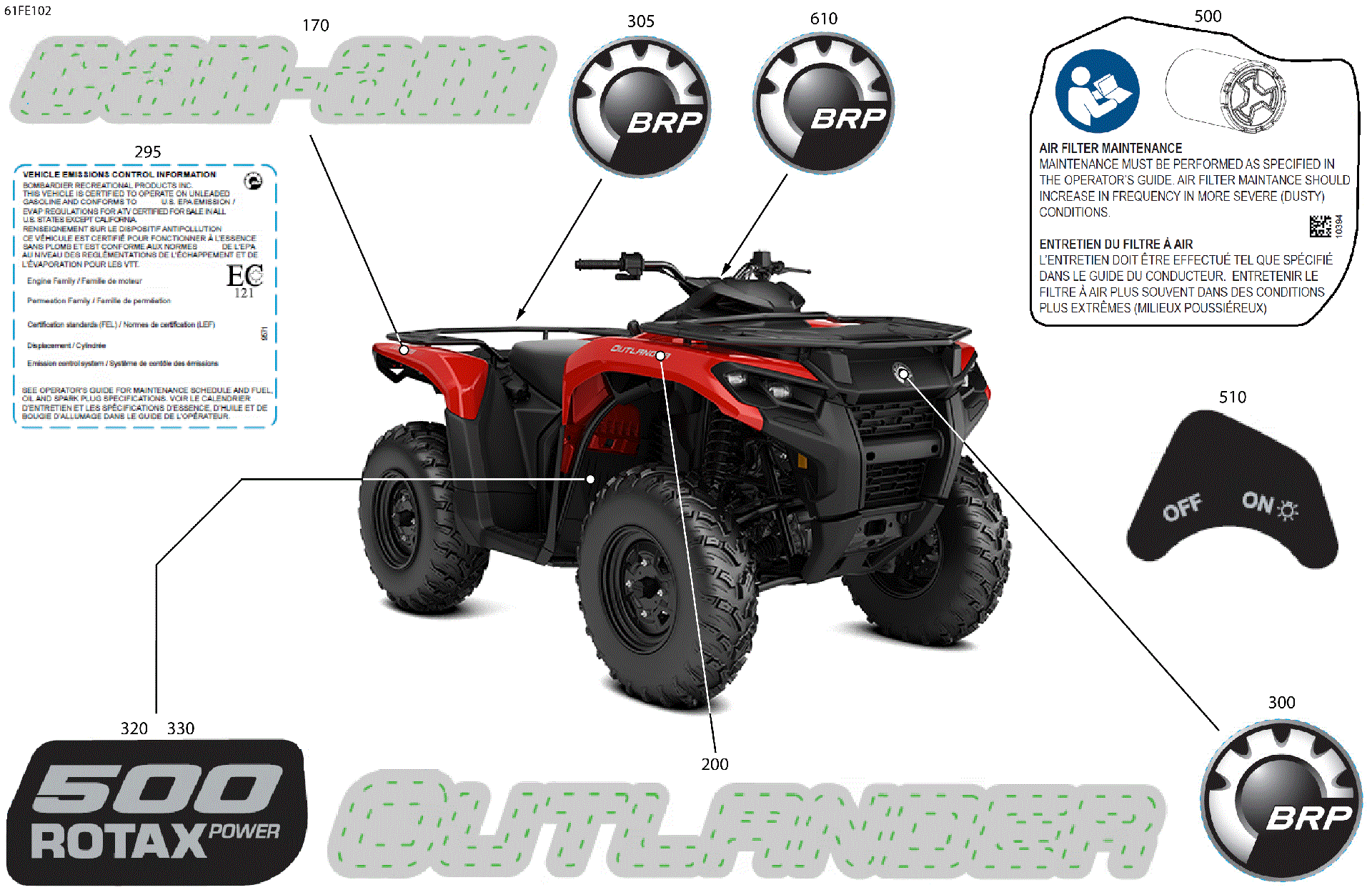 An Image of a Genuine Can-Am Parts Schematic Diagram showing the schematic - BODY - FEATURE DECALS