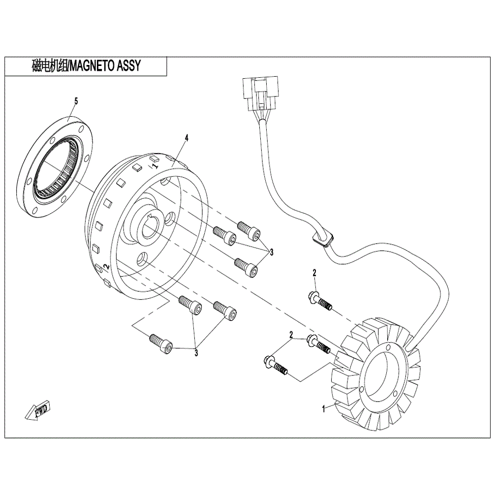 An Image of a genuine CFMOTO Parts Schematic Diagram showing the group - MAGNETO ASSY. - 2022 CFMOTO CFORCE 800 XC
