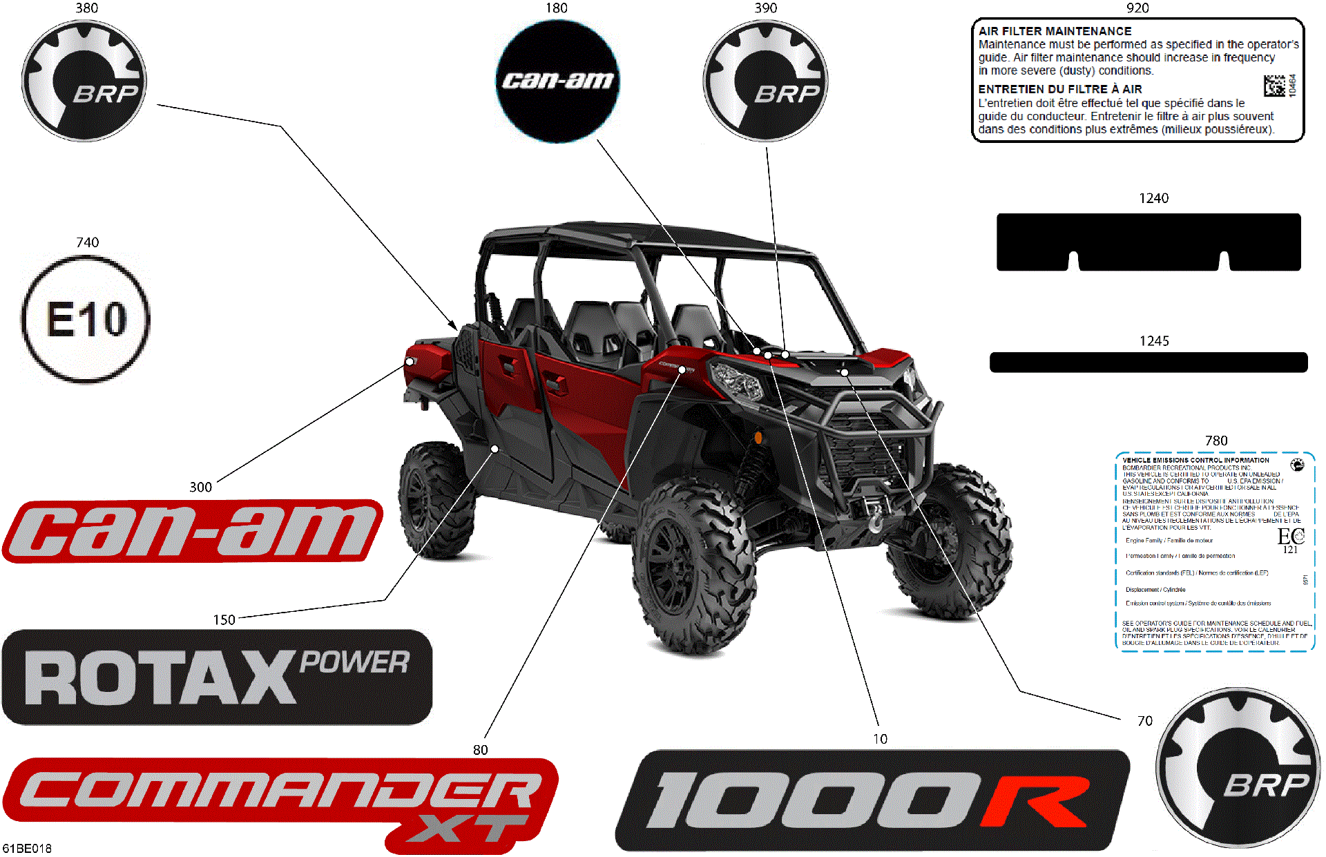 An Image of a Genuine Can-Am Parts Schematic Diagram showing the schematic - BODY - DECALS