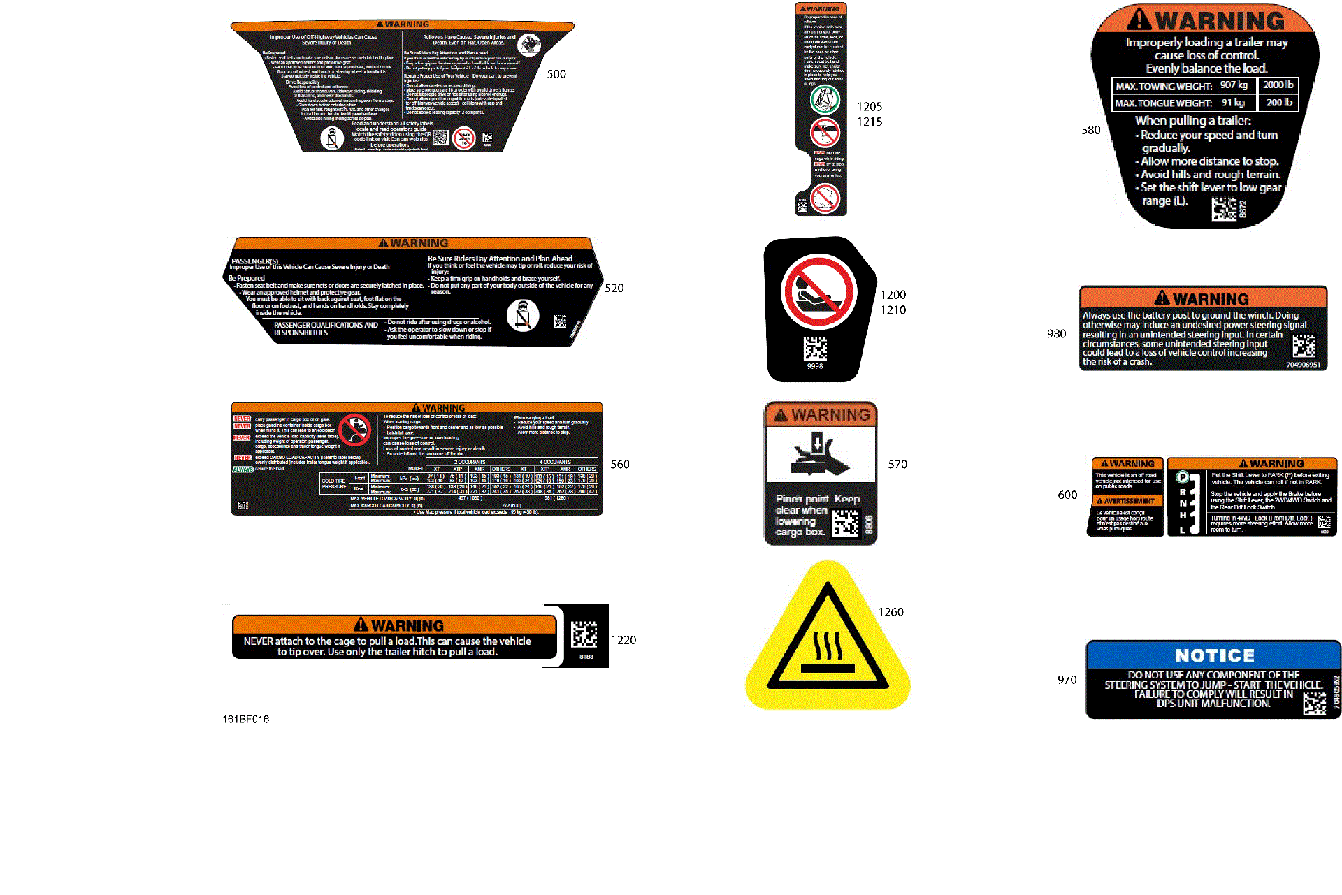 An Image of a Genuine Can-Am Parts Schematic Diagram showing the schematic - BODY - WARNING DECALS