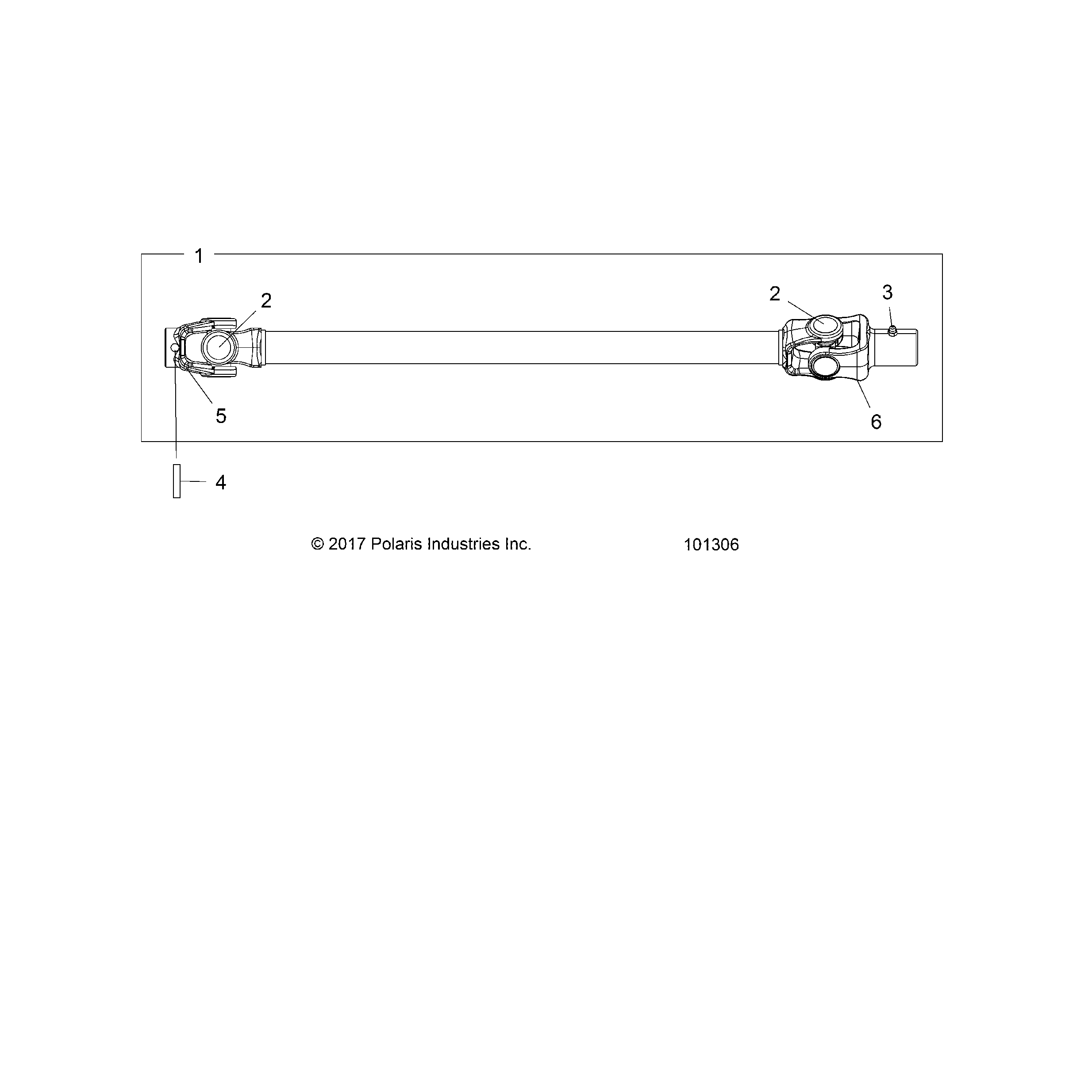 An Image of a Genuine Polaris Parts Schematic Diagram showing the schematic - DRIVE TRAIN: PROP SHAFT FRONT - 2018 POLARIS SPORTSMAN XP 1000